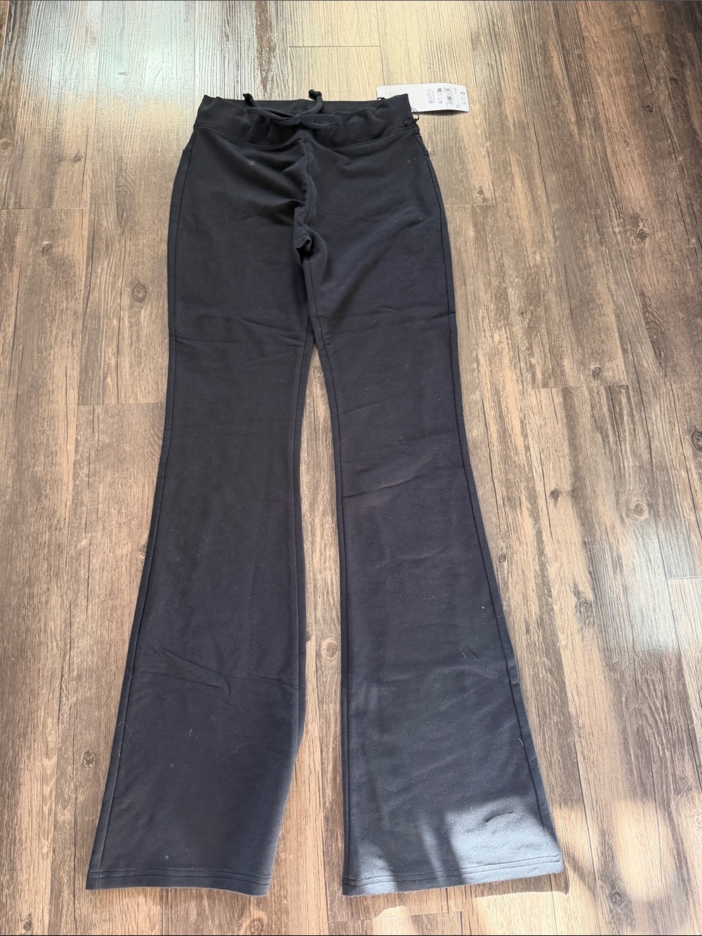 ALO Yoga Black Flare Leggings with Drawstring Waist